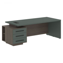 Стол руководителя левый VELION VCT 2290 L Нефрит Дуб Сильвер