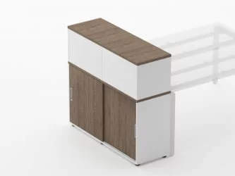 Тумба комбинированная высокая для рабочего модуля Deka 9.04.125 Дуб Верцаска/Белый