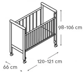 Кроватка для новорожденных Micuna Globito 120x60 White