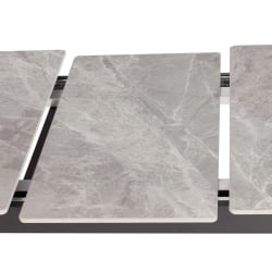 Стол обеденный Balmoral / Балморал столешница керамика (глянцевая) / опоры металл, серый/черный, (120+40)х80х75 см