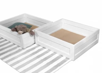 Кровать-домик RooRoom кд-1Р с ящиками Розовая