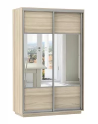 Шкаф-купе двухдверный Экспресс Дуо Комби 1400х2200h Ясень шимо светлый