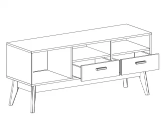 Тумба под ТВ Калгари 05 Дуб натуральный светлый-белый матовый