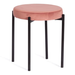 Табуретка REVO (mod. 7034) ткань/металл, 44 х 44 х 47 см, коралловый barkhat 15 /черный