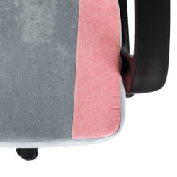 Кресло компьютерное BRABIX Forcer GM-127, 2 подушки, ткань, розовое/серое