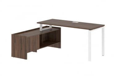 Стол с тумбой EDIS EUCT 17614 Дуб Денвер темный Белый