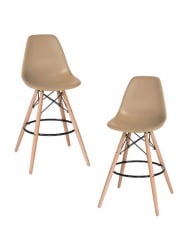 Стул барный DOBRIN DSW BAR (ножки светлый бук, цвет сиденья бежевый (GR-03)) 2 шт