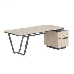 Стол руководителя правый Line СФ-571101.1 Дуб светлый Черный графит