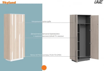 Шкаф средний Line СФ-574202 Дуб серый Белый