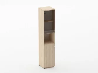 Шкаф высокий со стеклом и нишей Twin 16.16.16Л Туя