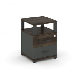Тумба приставная с 2-мя ящиками и надставкой CONCEPT CN.TUP-002 B/W Дуб Мали Антрацит