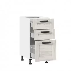 Тумба кухонная 400 с 3 ящиками (4) Винченца ЛД 234.110.000.008 Белый Дуб Крафт белый