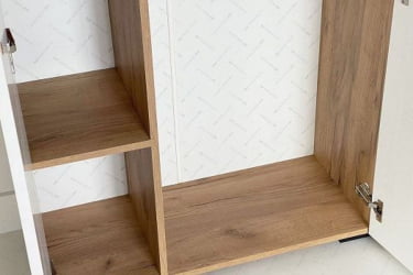 Шкаф двухдверный Бери MPR-024 Дуб крафт золотой/белое дерево