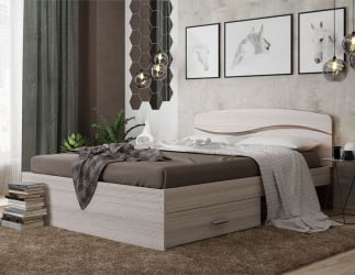 Кровать Валенсия, 1600*2000 мм, ясень шимо светлый/ясень шимо темный