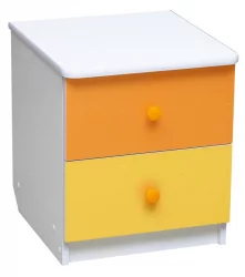 Тумбочка для детской прикроватная Радуга Белый/Оранжевый/Желтый