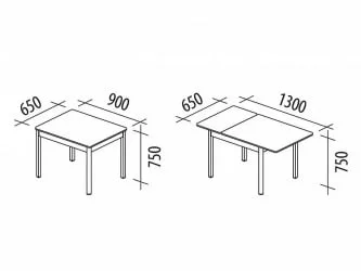 Стол обеденный раскладной Орфей 44 Антрацит-Оникс