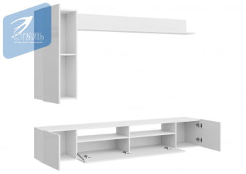 Гостиная Соло-16 Белый/Белый глянец