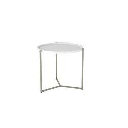 Придиванный столик Бруно Белый мрамор/титан
