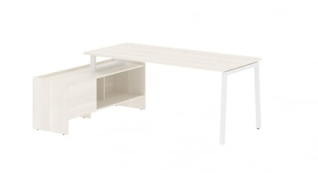 Стол с тумбой EDIS ELCT 19814 Ясень Траун Белый