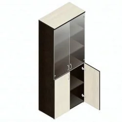 Шкаф для документов со стеклом Р.Ш-2СБ Венге/Дуб молочный