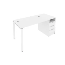 Рабочая станция с опорной тумбой Metal System Б.РС-СТП -1.2 Белый