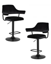 Стул барный DOBRIN CHARLY BLACK (черный велюр (MJ9-101)) 2 шт