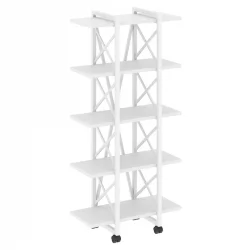 Стеллаж на колесных опорах - 5 полок LOFT VR.L-MST.K-5.4V Металл белый Белый Бриллиант