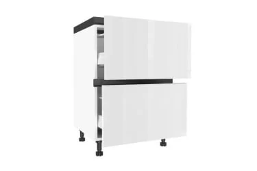 Тумба кухонная 600 с 2 ящиками ЛЮКС (4) Шервуд ЛД 281.790.000.151 Белый Белый глянец