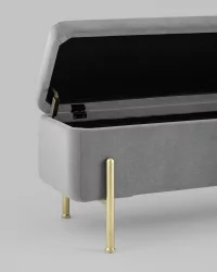 Банкетка Болейн gold велюр Серый