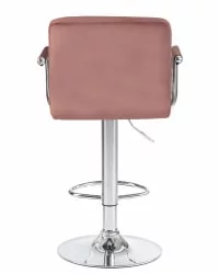 Стул барный DOBRIN KRUGER ARM Пудрово-розовый велюр MJ9-32