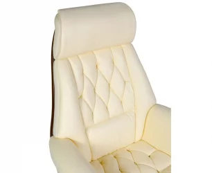 Кресло руководителя Трон кожа Слоновая кость