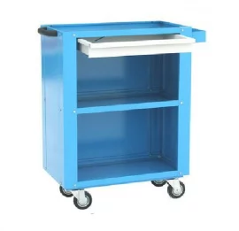 Тележка инструментальная с задней и боковыми стенками с 3-мя полками, ящиком