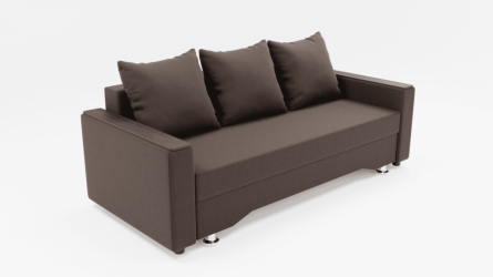 Диван Квадро-2 ППУ (ЗР) Цвет фасада: Коричневый; Тип: Прямой; Материал фасада: Металл/Велюр