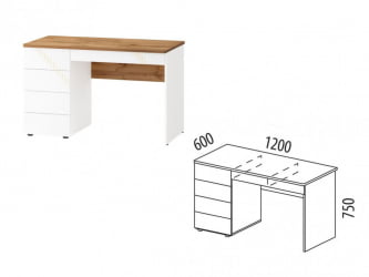 Туалетный столик Монако 903.24 Дуб Вотан / Белый шпон / Альпийский белый