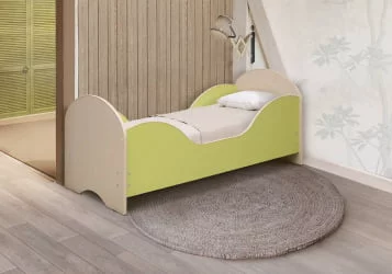 Кровать детская Малышка №7 700*1400 Дуб молочный/Светло-розовый