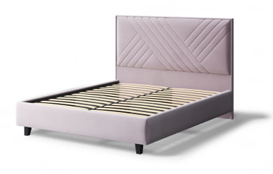 Кровать МИРА 2000*1400мм (на опорах), велюр NEO 15 (лиловый), (б/основания, б/матраса)