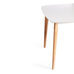 Большой обеденный стол Claire квадратный дерево гевея, МДФ, 80 x 80 x 75см , White (Белый) / Natural (натуральный)