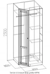 Шкаф угловой Стандарт Sherlock 63 Дуб Сонома (спальня)_67004