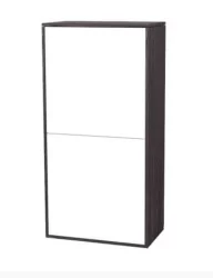 Настенный шкаф для гостиной Куб К05 Белый софт Ясень черный