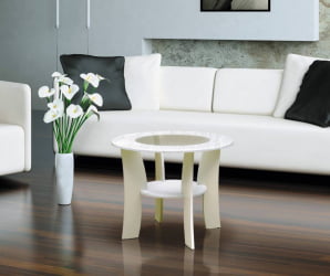 Стол журнальный №3 Белый/Cмола белая (глянец)