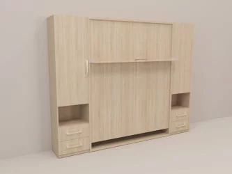 Кровать с подъёмным механизмом Смарт 1 Ш+К+Ш 1400 Белая шагрень