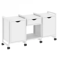 Тумба на колесных опорах наборная. Вариант №7 LOFT VR.L-TN-7.K Металл белый Белый Бриллиант