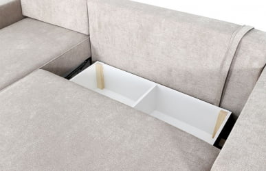 Диван угловой Бостон Стандарт Бежево-темно-серый