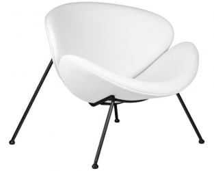 Кресло дизайнерское DOBRIN EMILY (белый винил YP17, черное основание) 2 шт