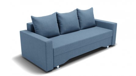 Диван Квадро-3 ПБ (ЗР) Цвет фасада: Голубой; Тип: Прямой; Материал фасада: Металл/Велюр