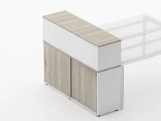 Тумба комбинированная высокая для рабочего модуля Deka 9.04.145 Дуб Сантана светлый/Белый