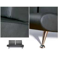 Диван офисный двойной Клерк 7 черный Ecotex 3001