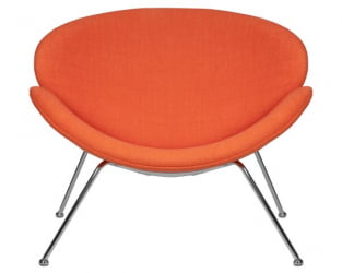 Кресло дизайнерское DOBRIN EMILY (оранжевая ткань AF, хромированная сталь) 2 шт