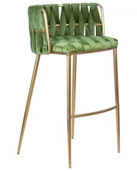 Стул барный DOBRIN EMMA GOLD (зеленый велюр (VF-08)) 4 шт