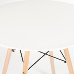 Обеденный стол CINDY NEXT (mod. 70-80 MDF) металл/мдф/бук, D80х75см, белый/натуральный